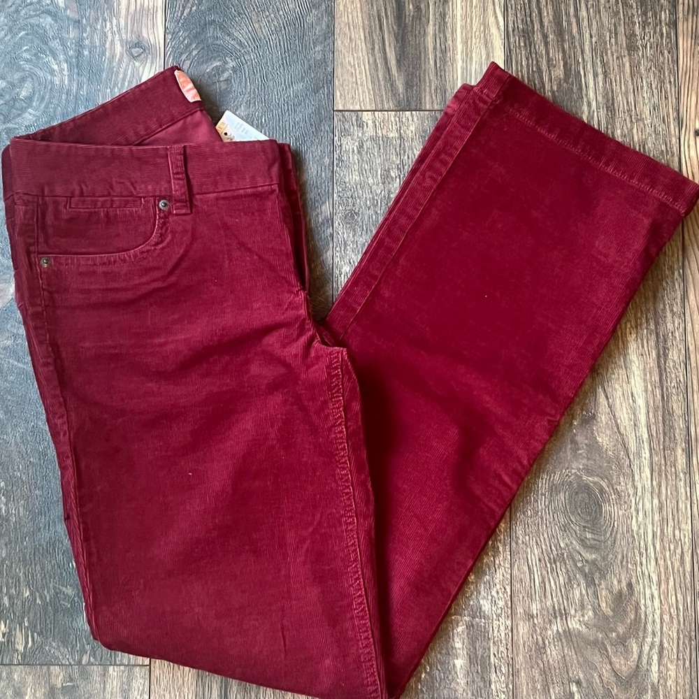 NWT J.Crew Factory Bootcut Stretch Vintage Cords 
Dark Red (8R) - Picture 2 of 6